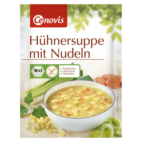 Hühnersuppe mit Nudeln und Hühnerfleisch Cenovis glutenfrei ★★