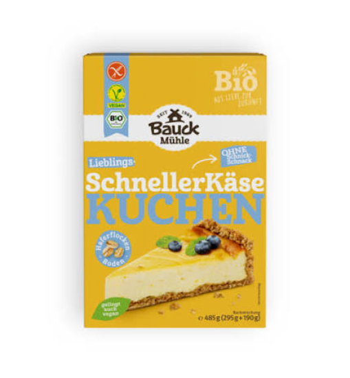 Schneller Käsekuchen (Quarktorte) Backmischung Bauck glutenfrei ★★