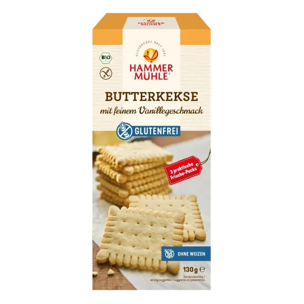 Butterkekse mit Vanillegeschmack Hammermühle glutenfrei